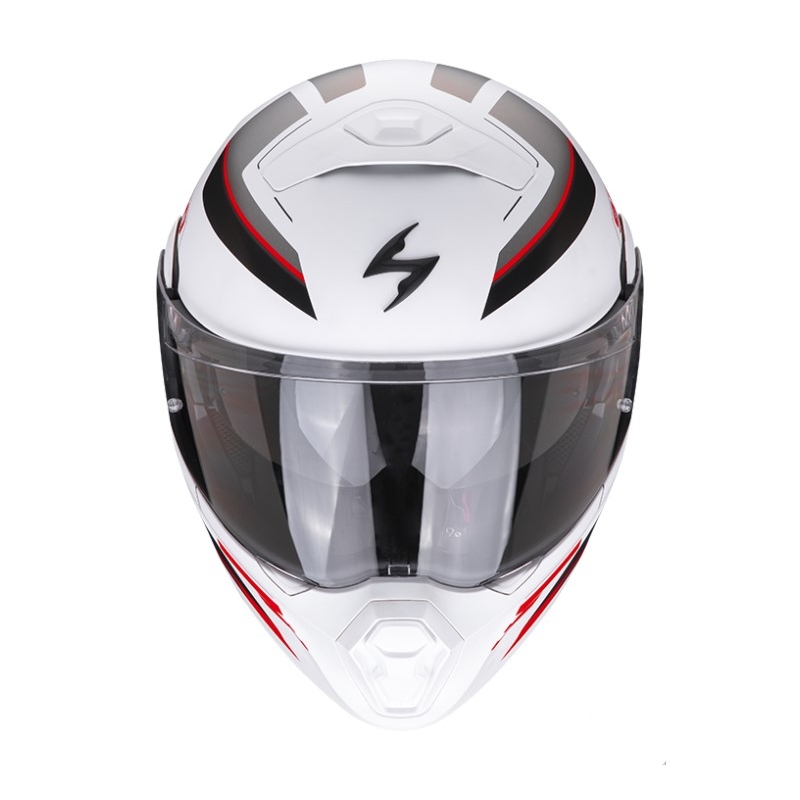 Motorradhelm Scorpion EXO-930 NAVIG matt weiß-schwarz-rot