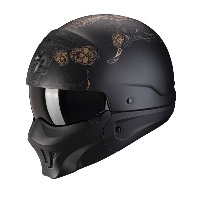 Motorradhelm Scorpion EXO-COMBAT EVO KALAVERA matt schwarz-gold