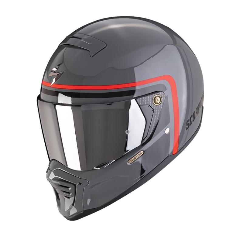 Motorradhelm Scorpion EXO-HX1 NOSTALGIA Zement grau-schwarz-rot