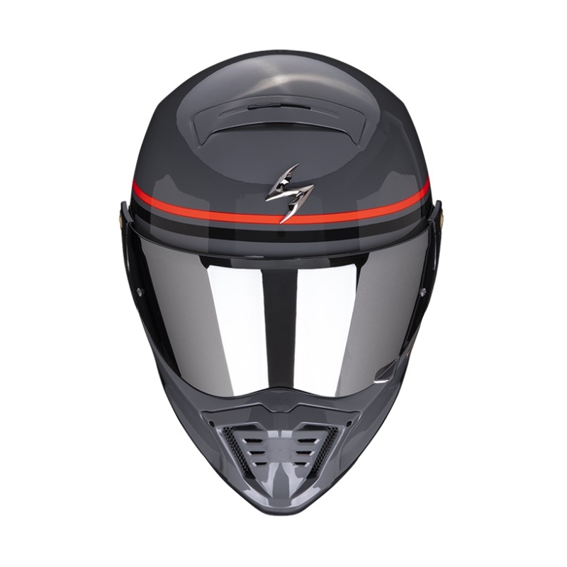 Motorradhelm Scorpion EXO-HX1 NOSTALGIA Zement grau-schwarz-rot