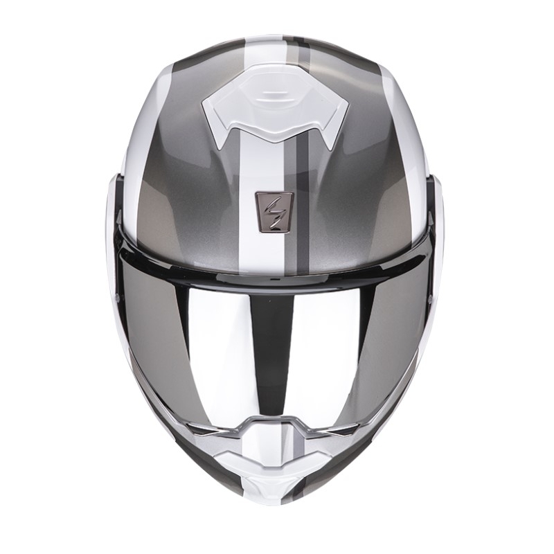 Klappbarer Motorradhelm Scorpion EXO-TECH FORZA perlweiß-silber