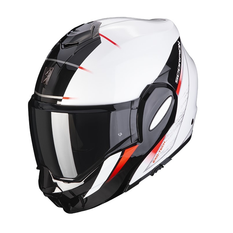 Klappbarer Motorradhelm Scorpion EXO-TECH PRIMUS pearl weiß-schwarz