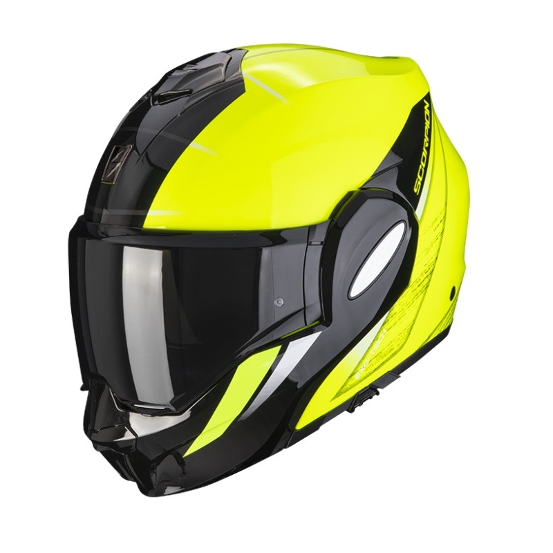 Klappbarer Motorradhelm Scorpion EXO-TECH PRIMUS neongelb-schwarz Ausverkauf