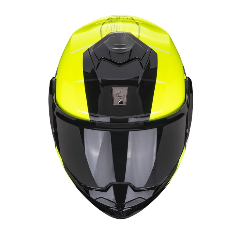 Klappbarer Motorradhelm Scorpion EXO-TECH PRIMUS neongelb-schwarz Ausverkauf