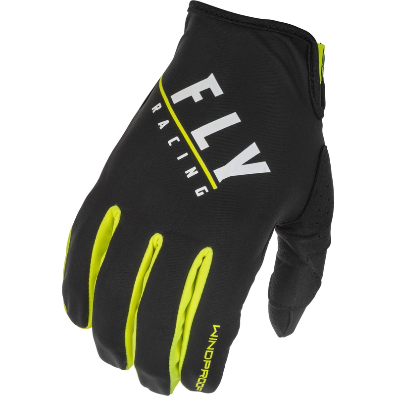 Motocross-Handschuhe FLY Racing Windproof schwarz-fluo gelb