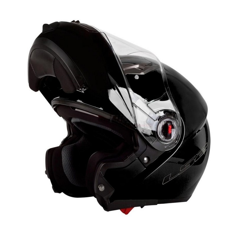LS2 EASY schwarz glänzender Klapphelm für Motorradfahrer