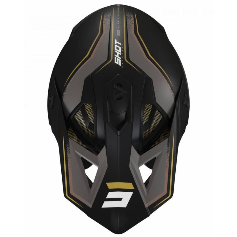 Motocross-Helm Shot Lite Prisma schwarz-gold Ausverkauf