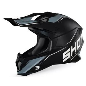 Motocross-Helm Shot Lite Prism schwarz-grau-weiß Ausverkauf