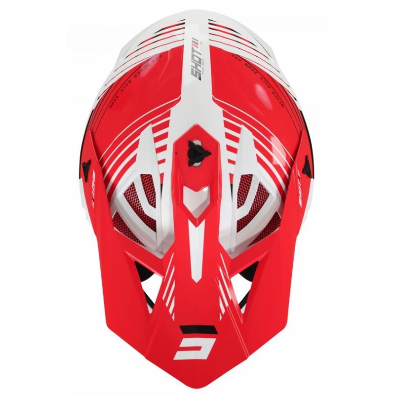 Motocross Helm Shot Lite Fury weiß-rot Ausverkauf