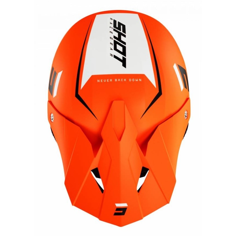 Motocross Helm Shot Furious Chase schwarz-weiss-fluo orange Ausverkauf