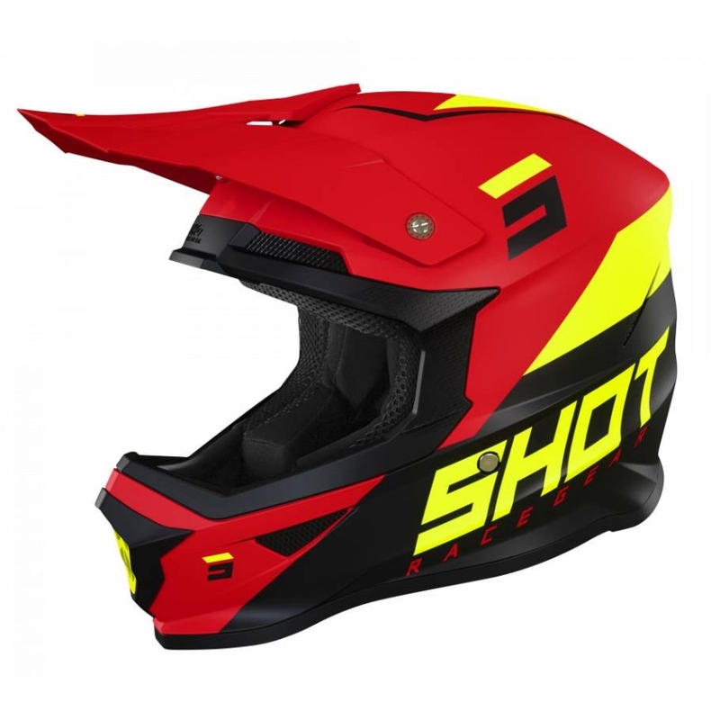 Motocross-Helm Shot Furious Chase schwarz-gelb-rot