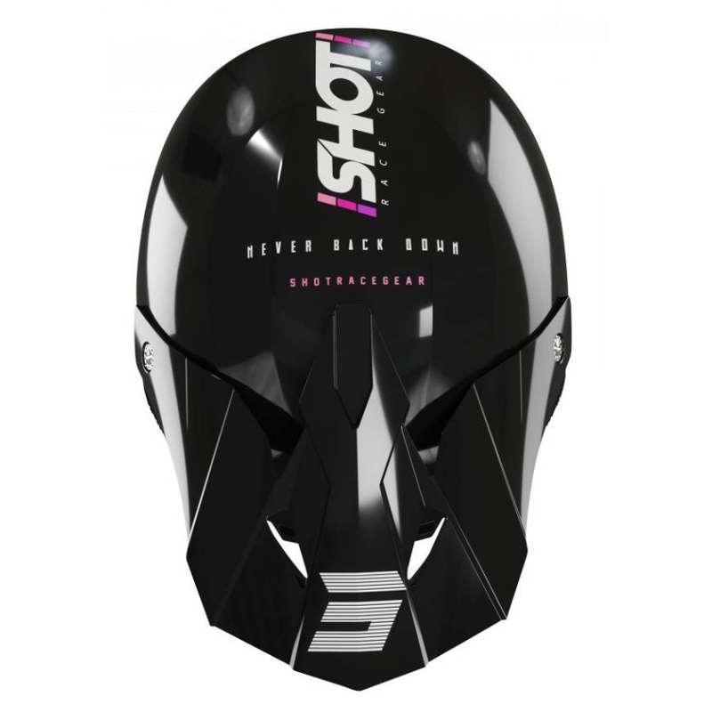 Motocross Helm Shot Furious Story schwarz und rosa Ausverkauf