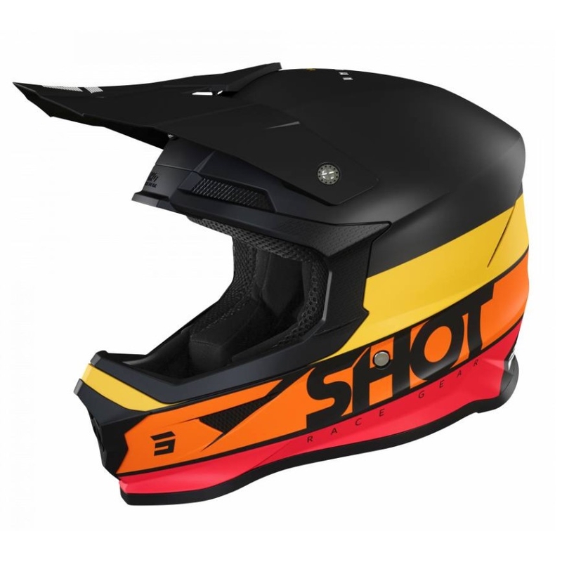 Motocross-Helm Shot Furious Story schwarz-orange-rot