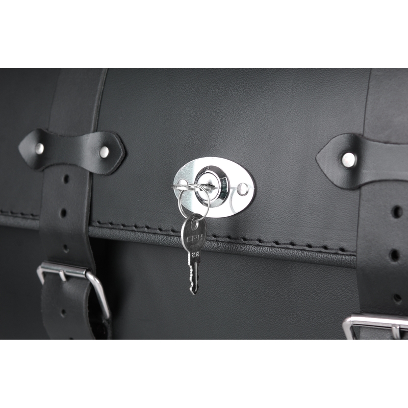 Chopper RSA-18A Motorradkoffer aus Leder mit Schloss