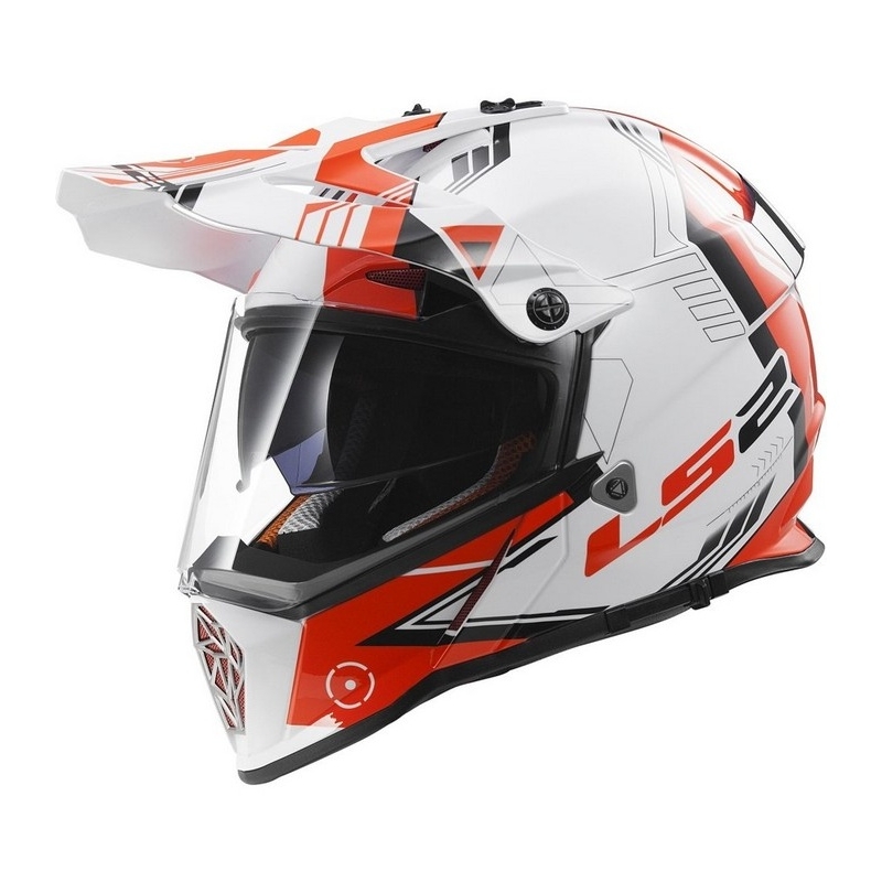 Endurohelm LS2 MX436 Pioneer Trigger weiß-rot Ausverkauf
