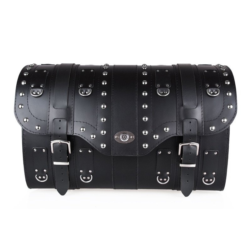 Chopper RSA-15B Motorradkoffer aus Leder mit Schloss