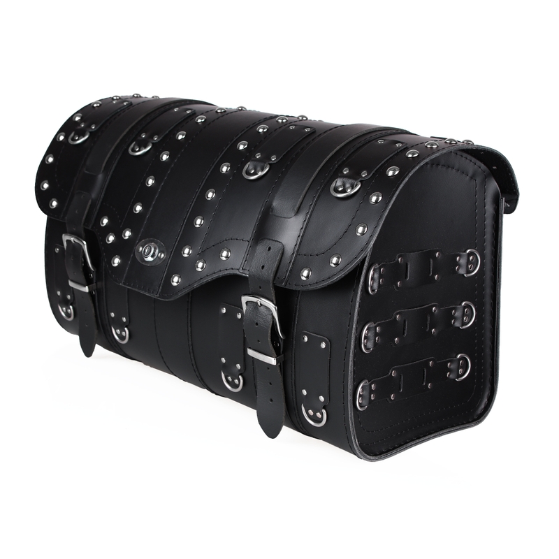 Chopper RSA-15B Motorradkoffer aus Leder mit Schloss