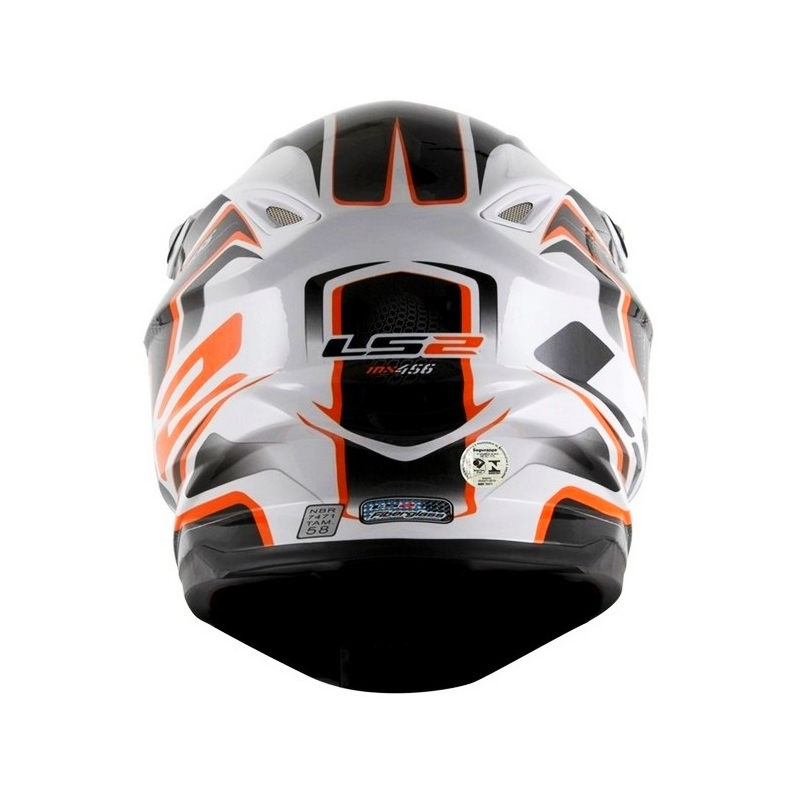 Motocross Helm LS2 MX456 Kompass weiß-orange