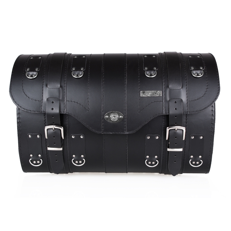 Chopper RSA-15A Motorradkoffer aus Leder mit Schloss