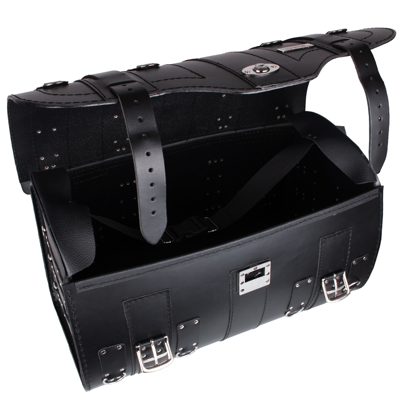 Chopper RSA-15A Motorradkoffer aus Leder mit Schloss