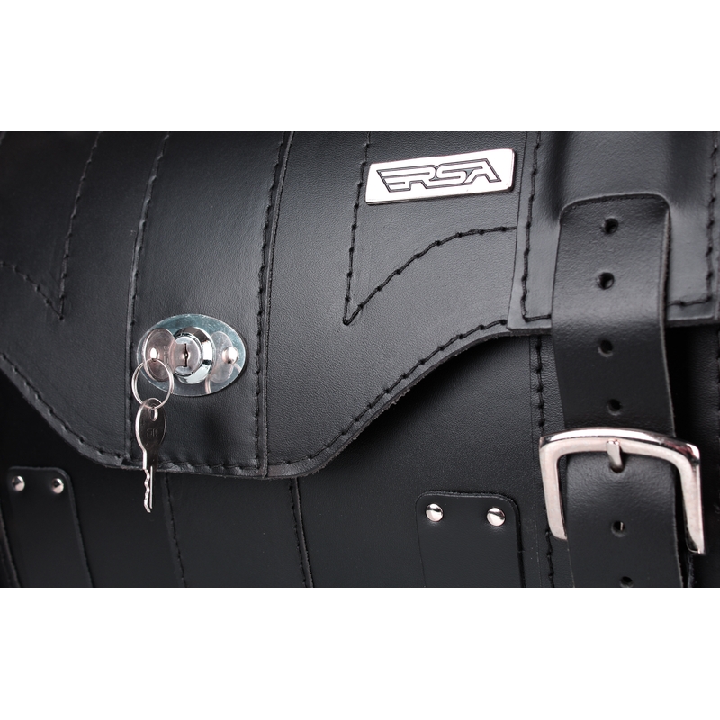 Chopper RSA-15A Motorradkoffer aus Leder mit Schloss