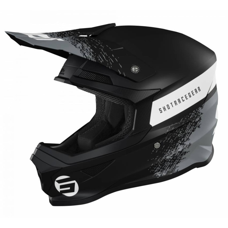 Motocross Helm Shot Furious Roll schwarz-grau