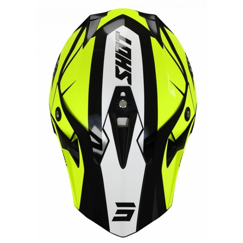 Motocross Helm Shot Pulse Revenge schwarz-weiss-fluo gelb Ausverkauf