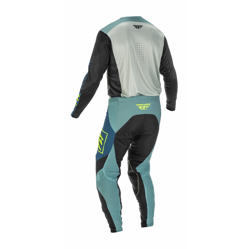 Motocross-Hose FLY Racing Lite 2022 grau-türkis hi-vis