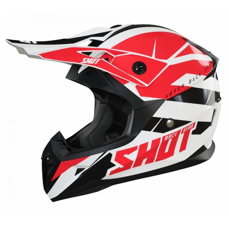 Motocross-Helm Shot Pulse Revenge schwarz-weiß-rot