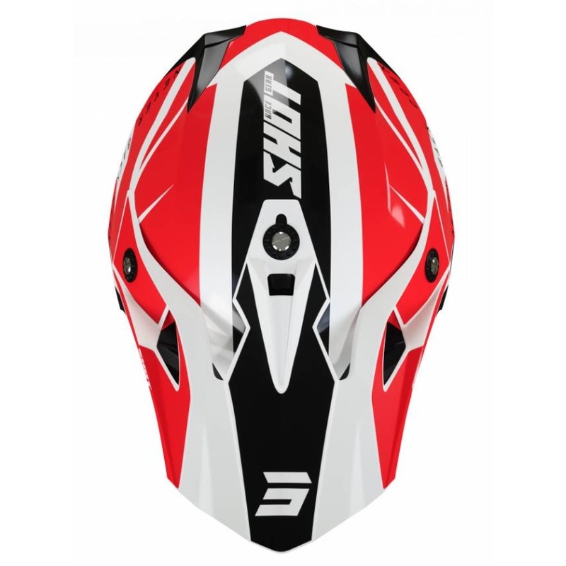 Motocross-Helm Shot Pulse Revenge schwarz-weiß-rot