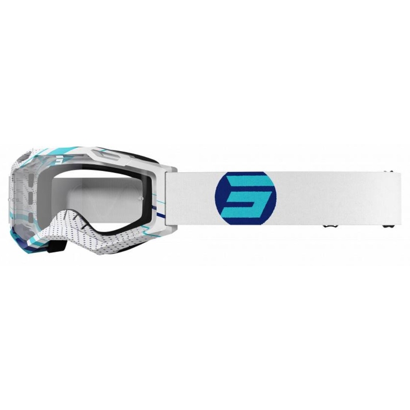 Motocross-Schutzbrille Shot Assault 2.0 Focus weiß-blau