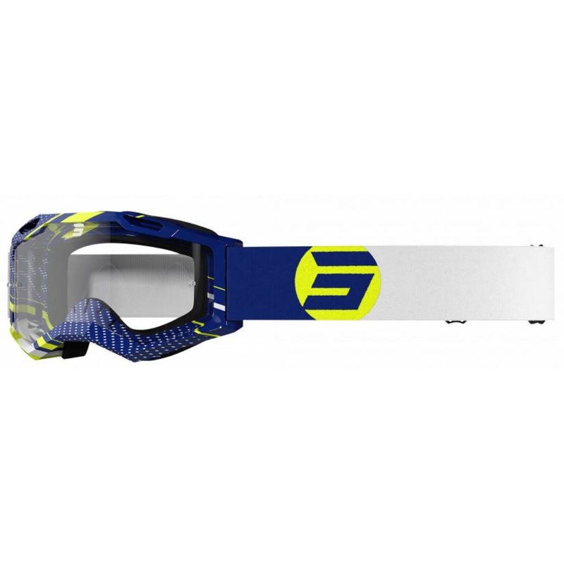 Motocross-Schutzbrille Shot Assault 2.0 Focus weiß-gelb-blau