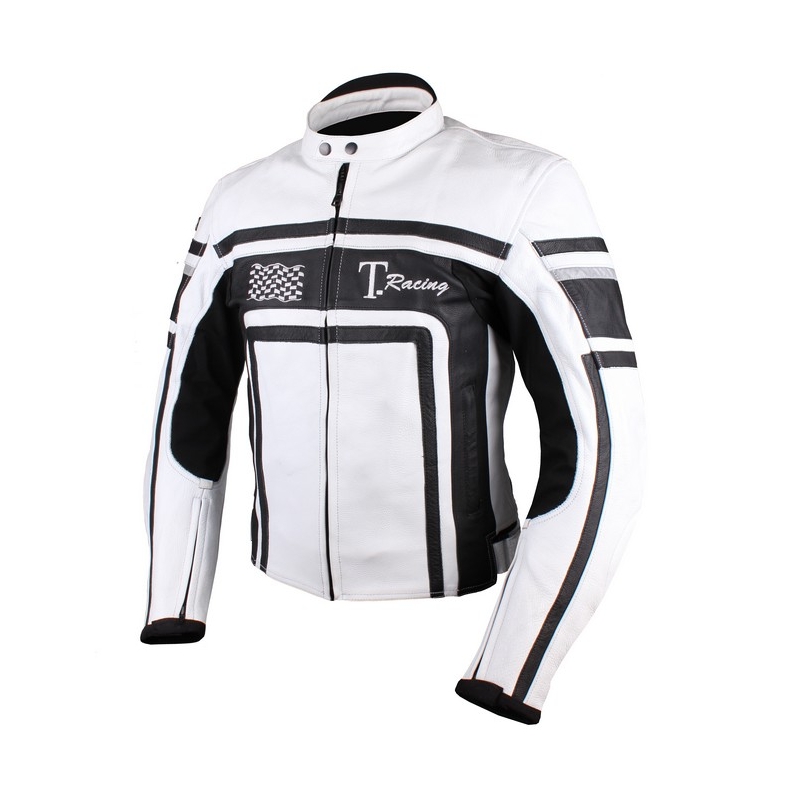 Motorradjacke Tschul 840 Flag weiß-schwarz Ausverkauf