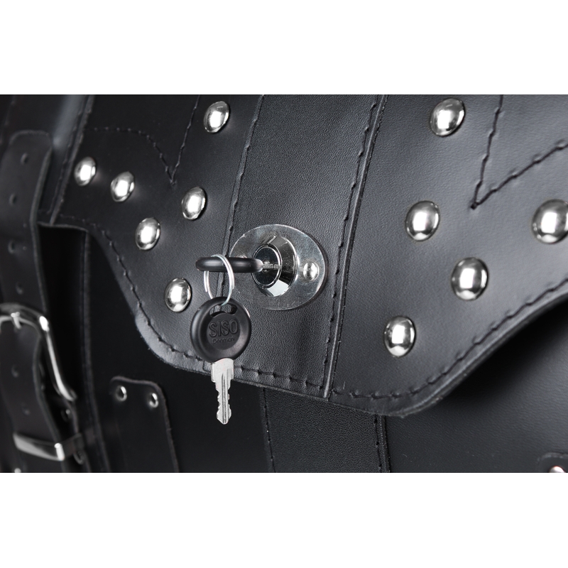 Chopper RSA-16B Motorradkoffer aus Leder mit Schloss
