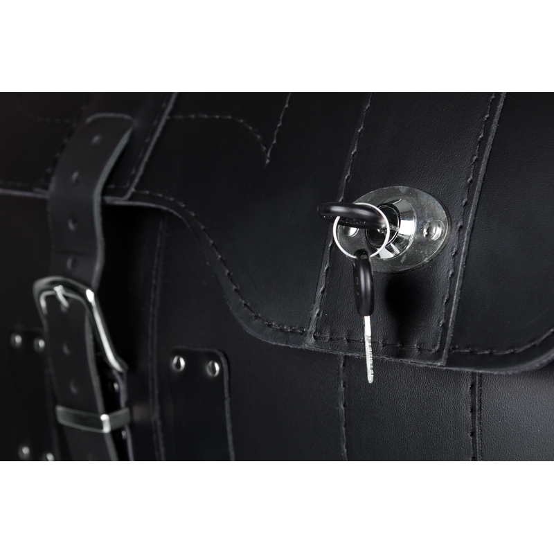 Chopper RSA-16A Motorradkoffer aus Leder mit Schloss