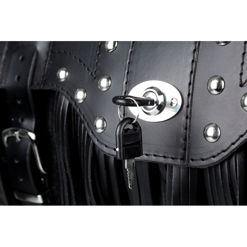Chopper RSA-15C Motorradkoffer aus Leder mit Schloss