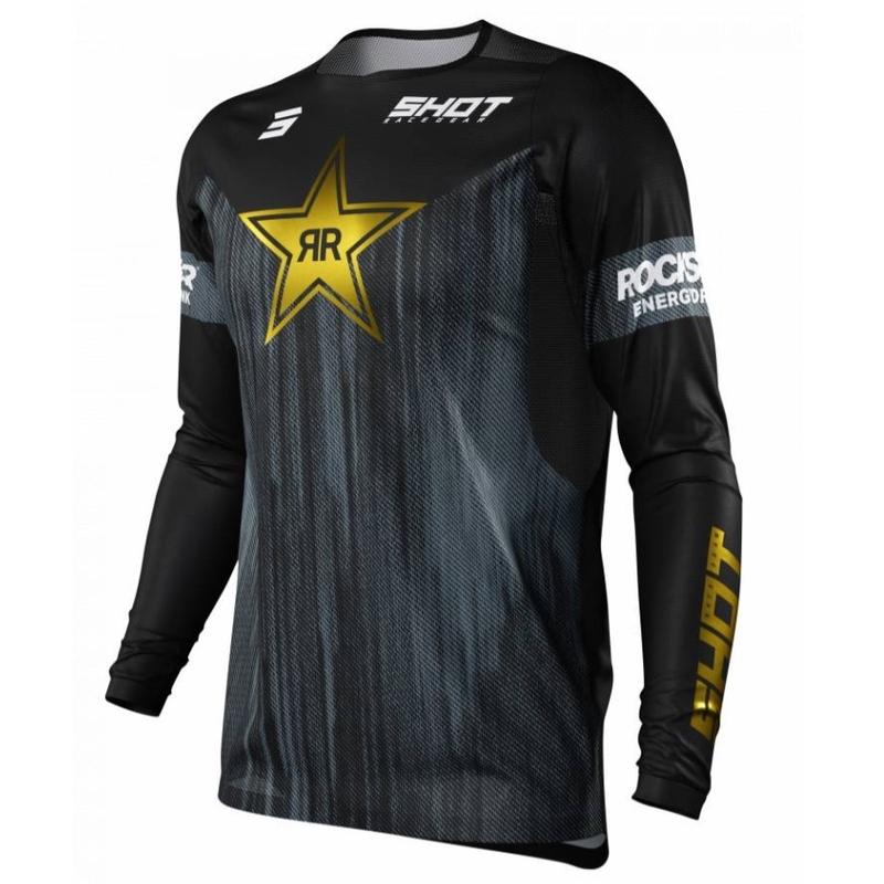 Motocross Trikot Shot Kontakt Replik Rockstar 2022 Schwarz Ausverkauf