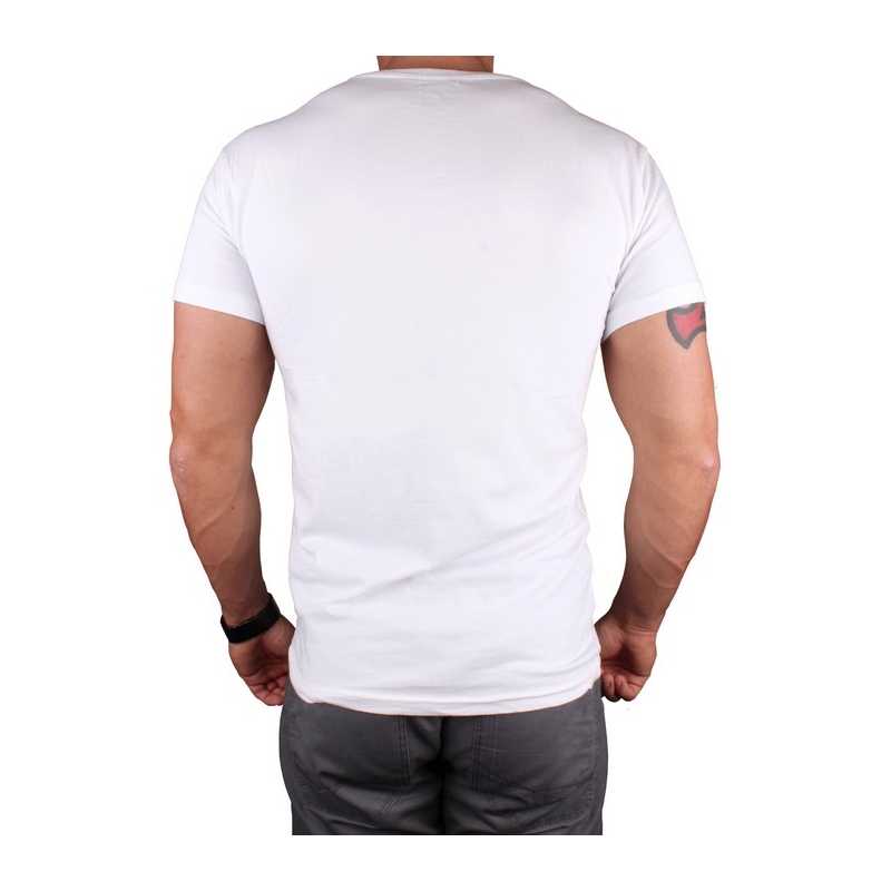 T-shirt s motivem MotoZem Wir leben von Motorrädern weiß