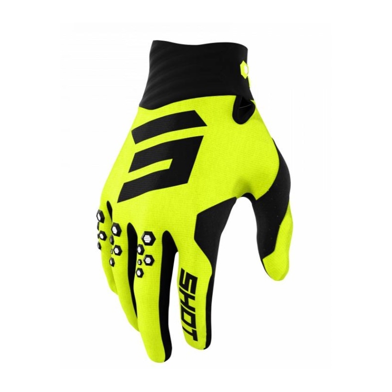 Motocross Handschuhe Shot Contact schwarz-fluo gelb Ausverkauf