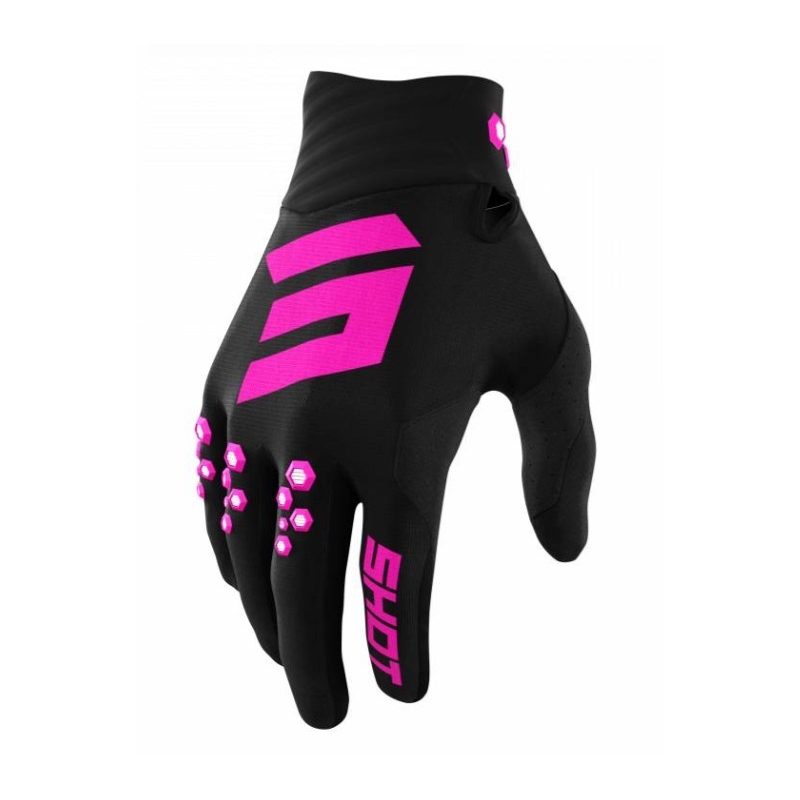 Motocross-Handschuhe Shot Contact schwarz und rosa Ausverkauf