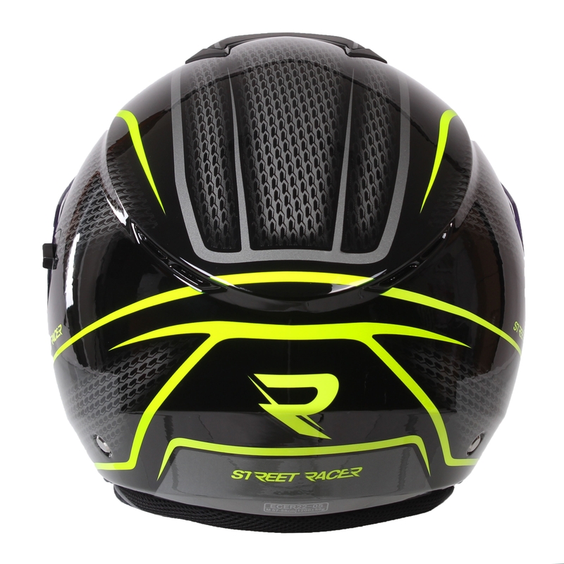 Offener Motorradhelm Street Racer Pilot Schwarz und Gelb