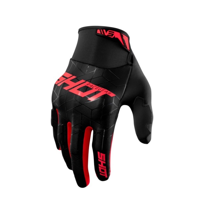 Motocross Handschuhe Shot Drift Spider schwarz-rot Ausverkauf