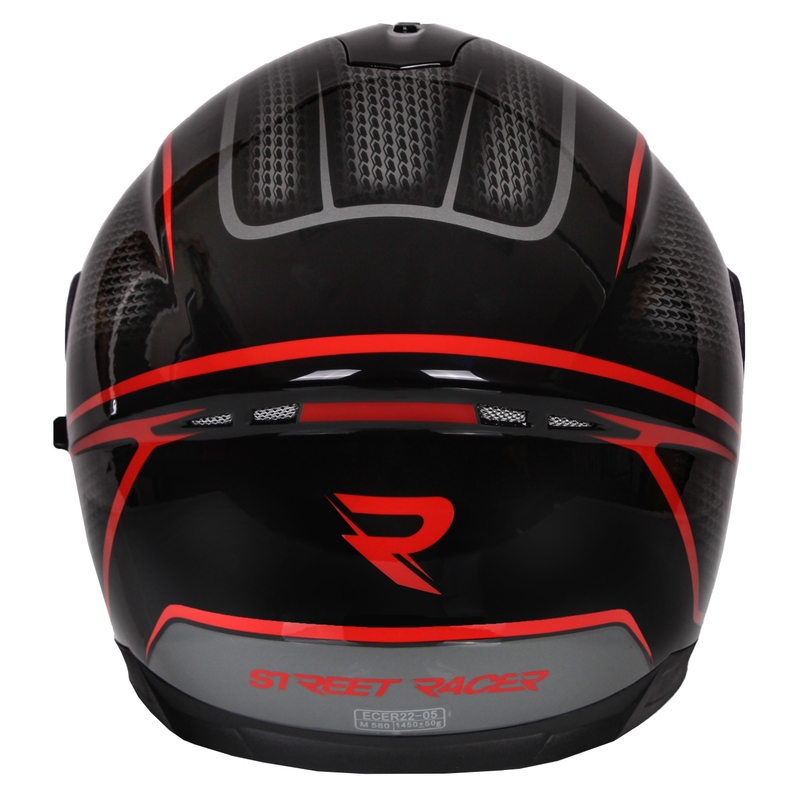 Street Racer Magna Integral Motorradhelm schwarz und rot