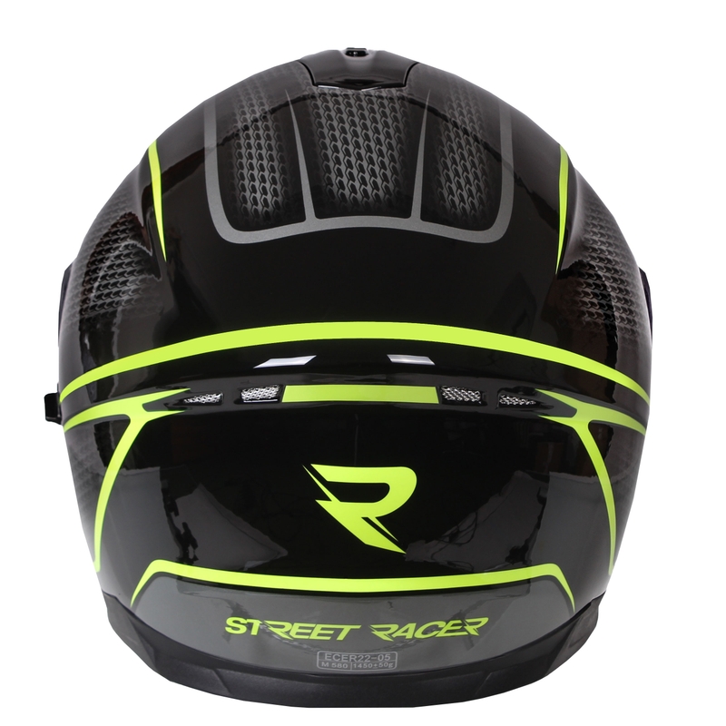 Street Racer Magna schwarz-gelber Integral-Motorradhelm