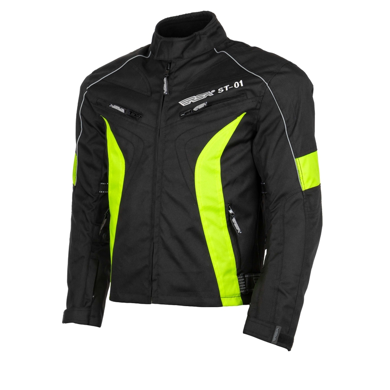 Motorradjacke RSA ST-01 schwarz-fluorgelb - II. Qualität