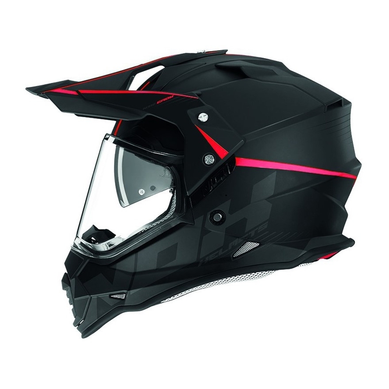 Endurohelm NOX N312 Crow schwarz-rot