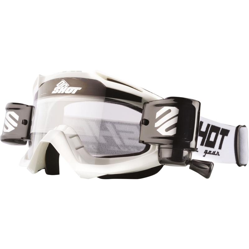 Motocross-Schutzbrille Shot Assault Roll-Off weiß
