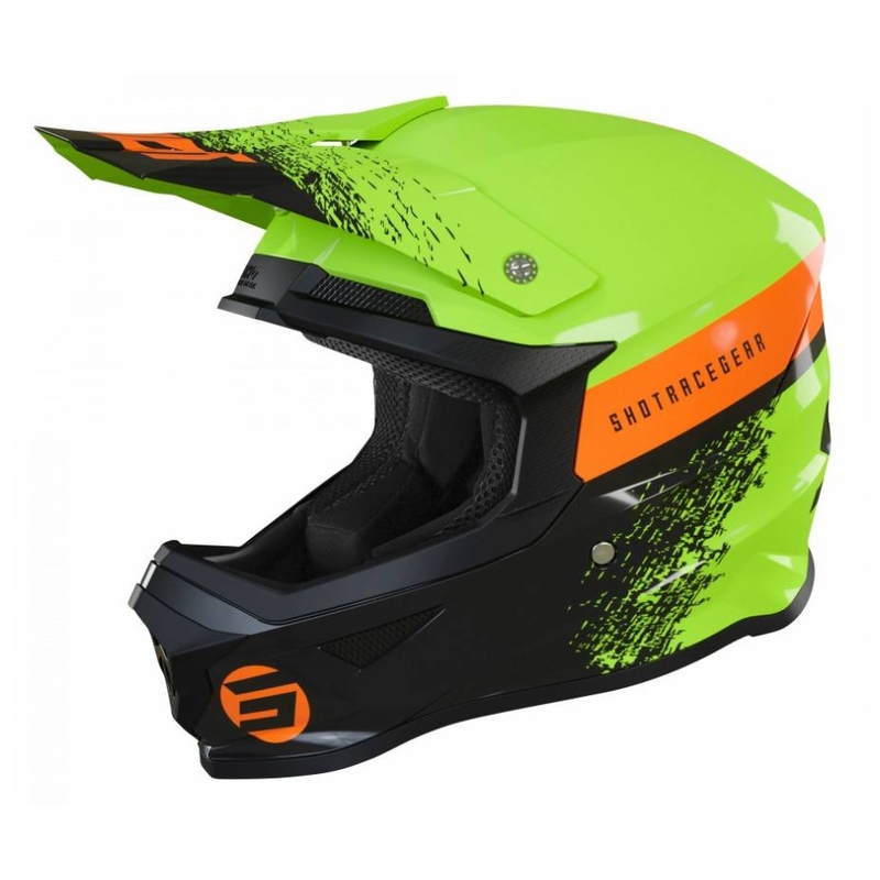 Kinder Motocross Helm Shot Furious Roll schwarz-grün Ausverkauf