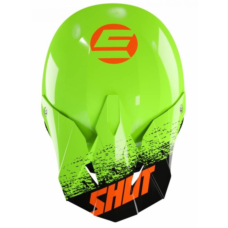 Kinder Motocross Helm Shot Furious Roll schwarz-grün Ausverkauf