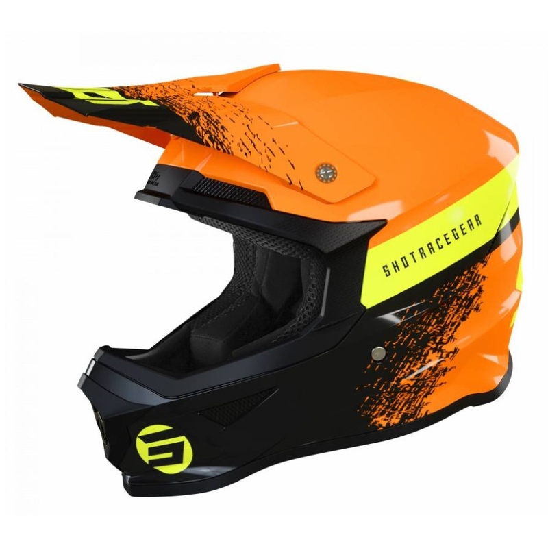 Kinder Motocross Helm Shot Furious Roll schwarz-gelb-orange Ausverkauf